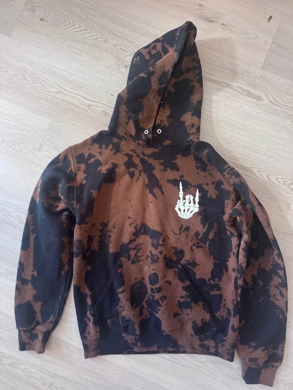 Bowery Adult Small Bleached Hoodie Sweatshirt